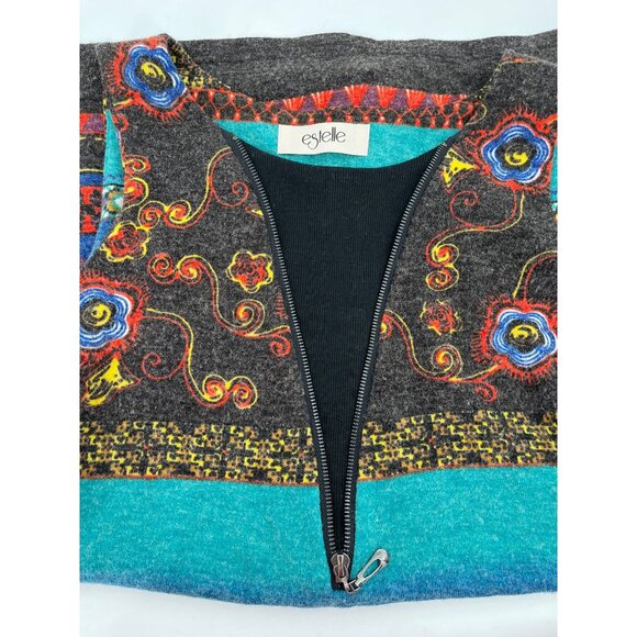 Estelle Multicolor Sleeveless Knit Dress With Front Zipper & Floral Pattern Wome - Picture 5 of 8